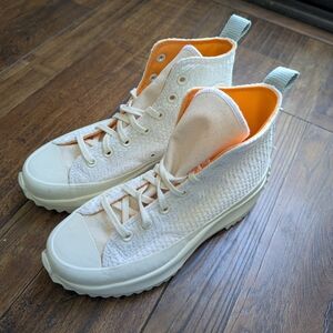 NEW Womens Converse Run Star Hike Peach Dream Orange Haven Hi Top Shoes Size 7.5